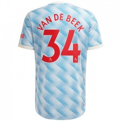 Camisola Manchester United Donny Van De Beek 34 Equipamento Segundo 2021-2022 Manga Curta